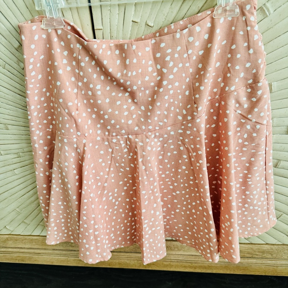 Love Riche Blush Mini Skirt with White Dots NWT